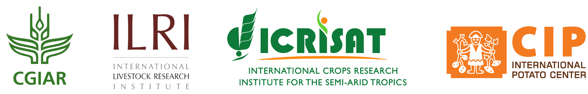 CGIAR ILRI ICRISAT and CIP logos